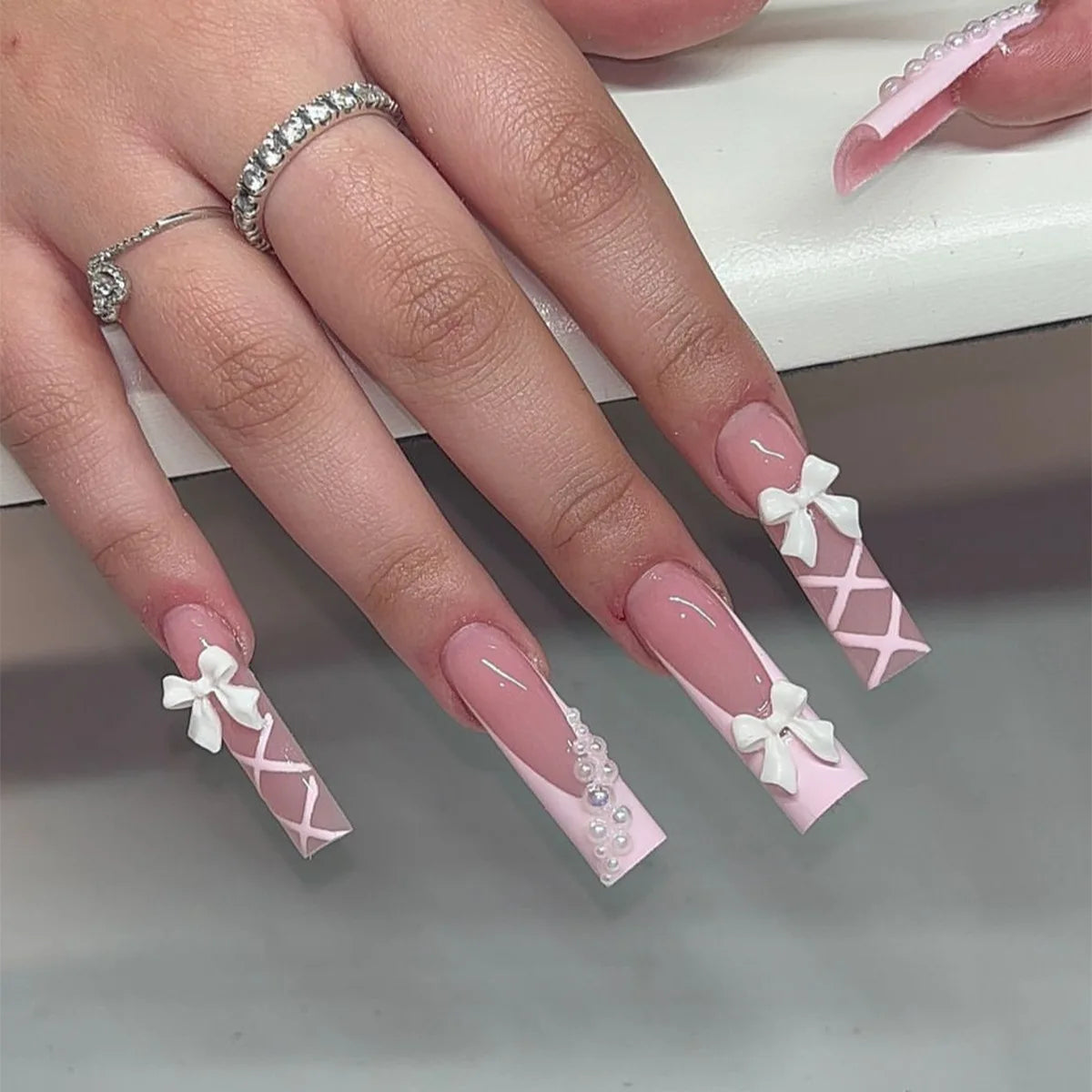 French tip Press on Nails